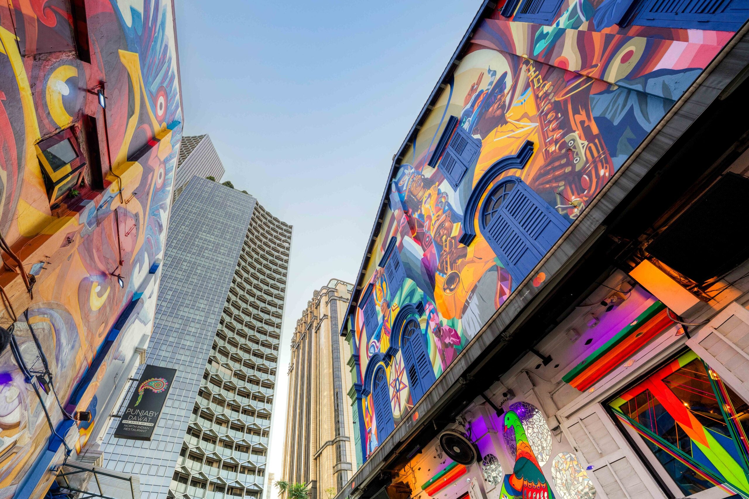Vibrant Street Art Cityscape Murals, Haji Lane_original