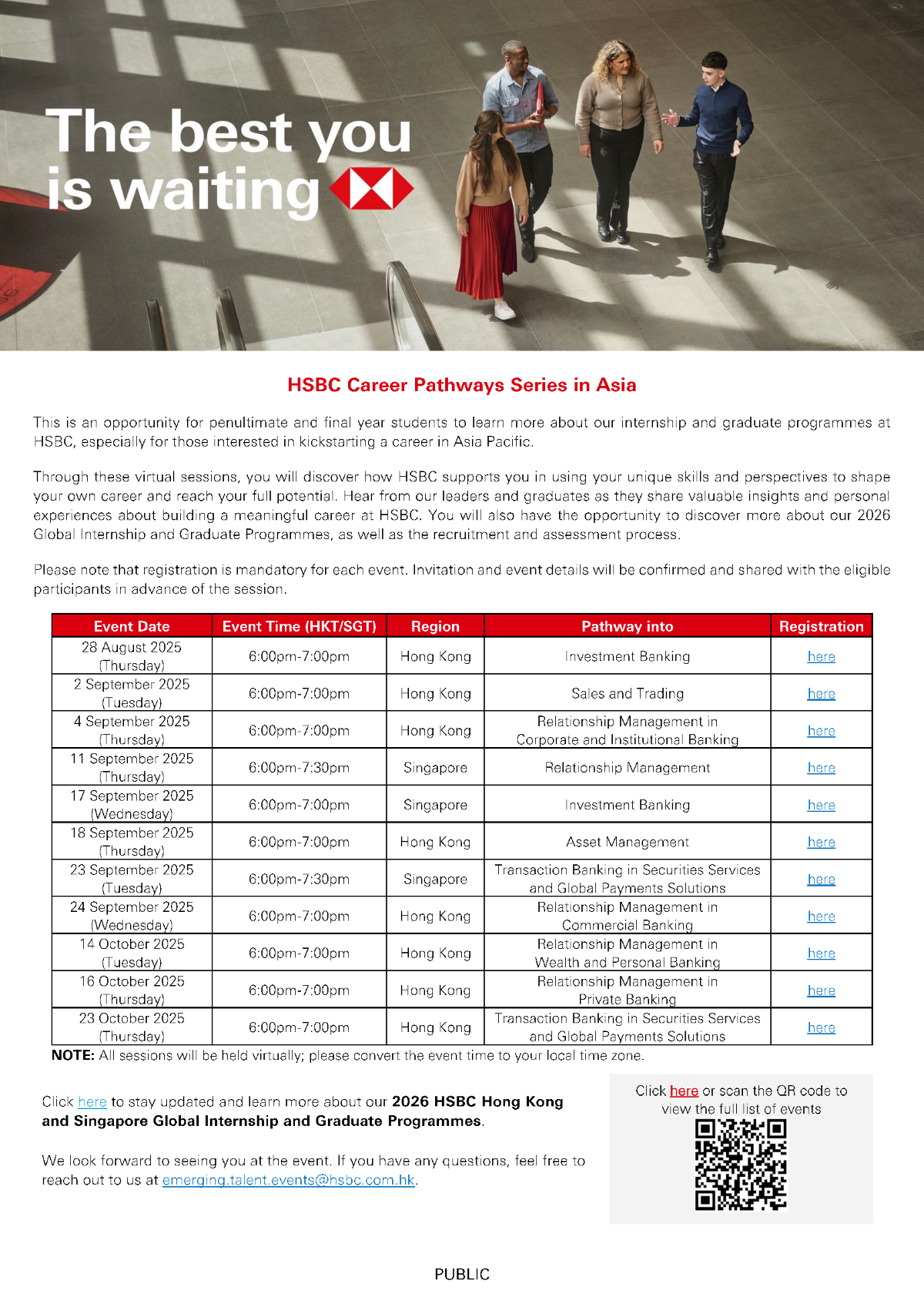 HSBC Career Pathways Series in Asia EDM image