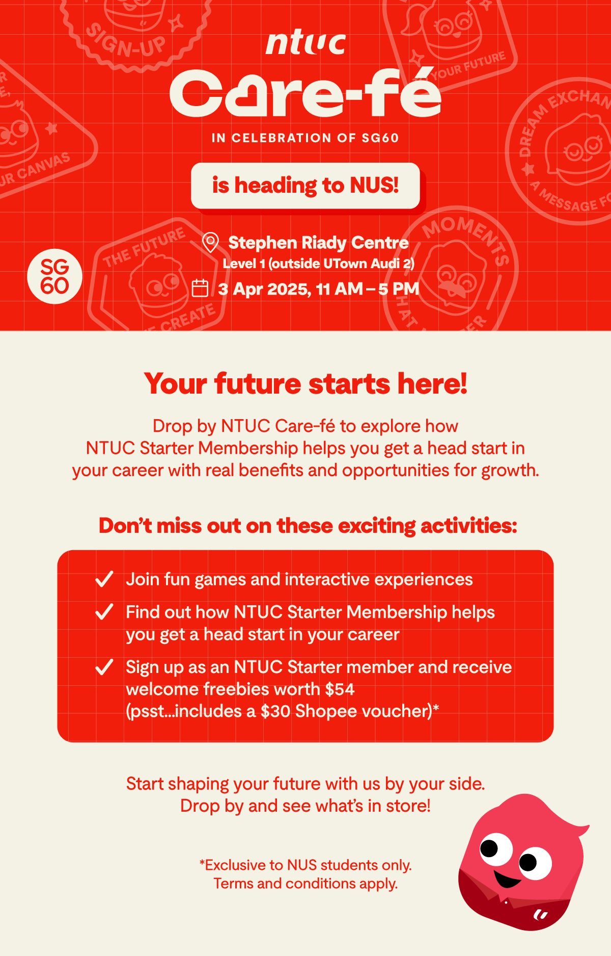NTUC Care-FE: Celebrating SG60 EDM image