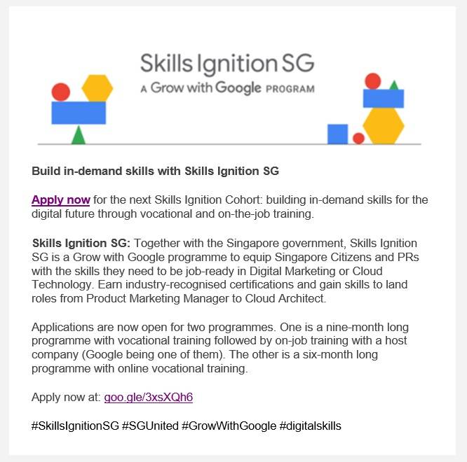 Google Skills Ignition SG NUS Centre for Futureready Graduates