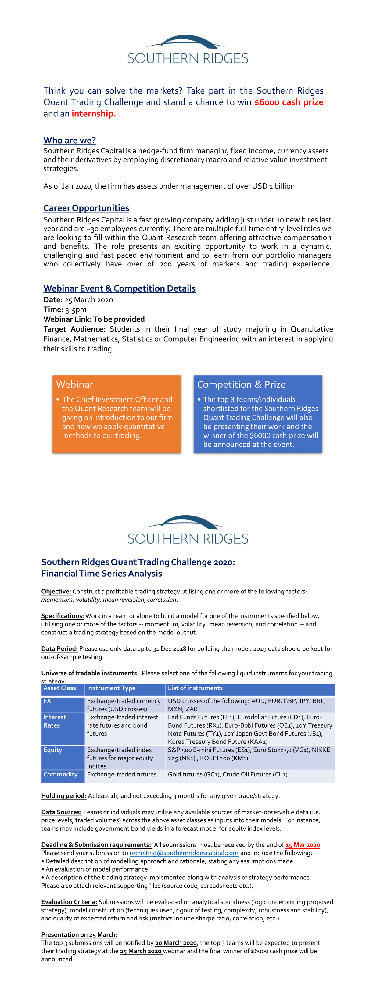 Southern Ridges Capital Webinar And Competition Nus Centre For Future Ready Graduates