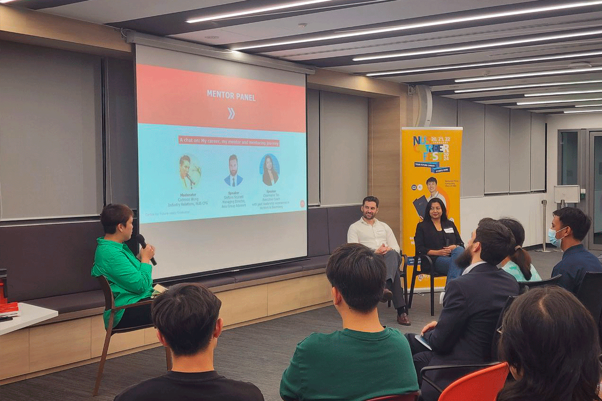 Panel discussions and talks by experienced mentors