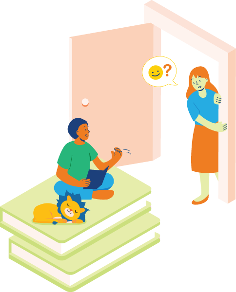 Peer supporter check-in illustration