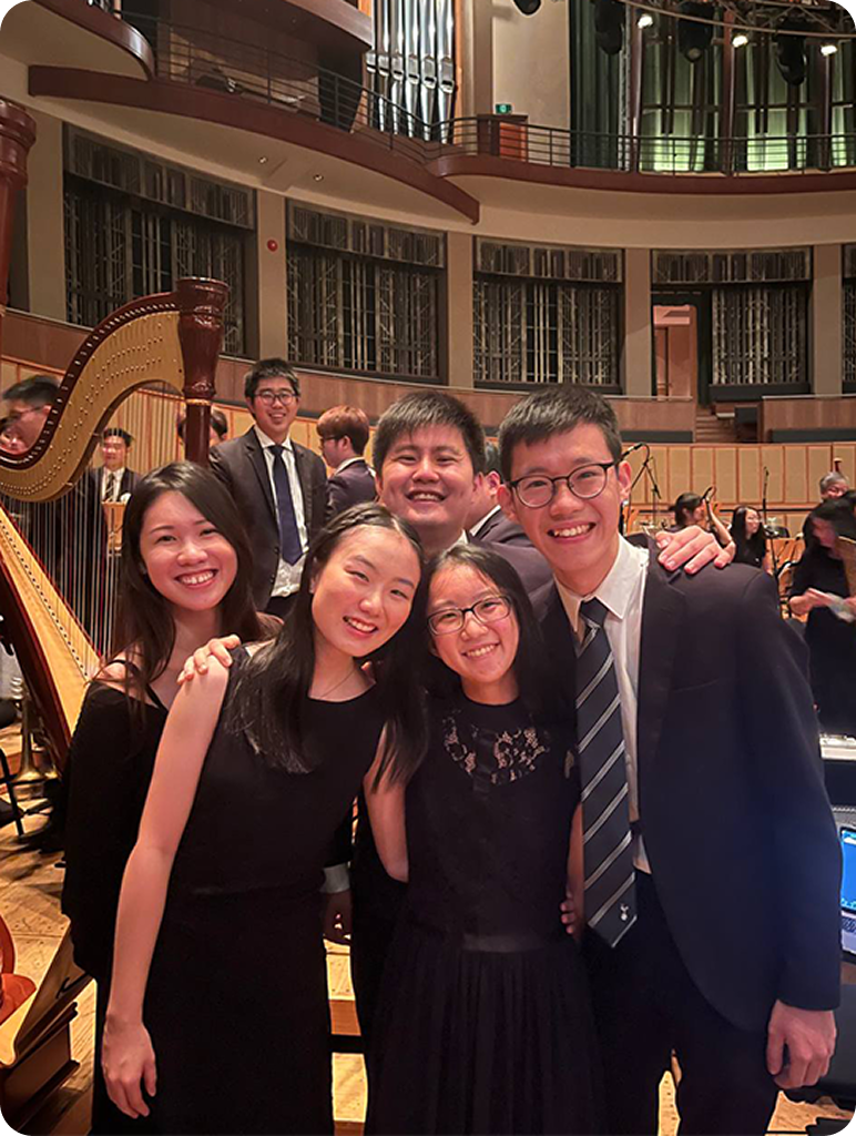 Michael with OMM sectionmates at Esplanade, 2023