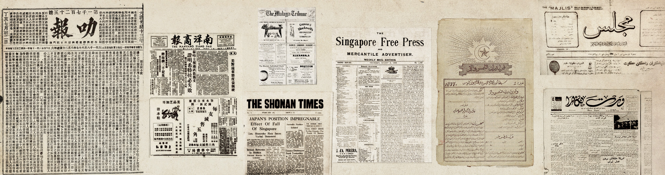 Old newspapers collage
